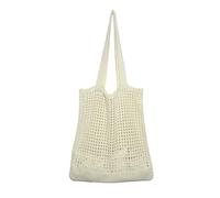 MEMOFYND 1 sac à bandoulière tissé abricot simple sac de rangement de voyage sac de loisirs sac de plage en filet adapté pour les pique-niques, le shopping, Abricot, 41 * 58 cm