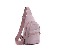 MEMOFYND 1 sac de poitrine Sling en nylon imperméable, sac à bandoulière de sport, sac de poitrine de rangement multicouche, bandoulière réglable, convient aux femmes (violet), lilas, 30 * 17 * 11 cm