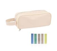 MEMOFYND 1 trousse blanche, élégante et pratique, 100 étiquettes d'onglet, cuir imperméable mignon, boîte de rangement de grande capacité, peut être accrochée et transportée, Blanc., Trousse