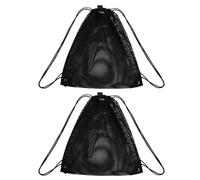 MEMOFYND 2 pièces Drawstring Bag, Gym Clothing Bag, Mesh Adjustable Drawstring Backpack, Beach Toy Bag, Travel Organiser, Drawstring Drawstring Bag, Cycling Backpack. (Noir)