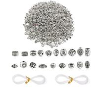 MEMOFYND 209 pièces de Perles de Bracelet, avec 2 Rouleaux de Corde de Perles, Perles d'espacement de Bracelet, Accessoires de Bijoux Vintage, Accessoires de Bracelet, adaptés à la Fabrication de bij