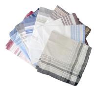 MEMOFYND 9PCS Pack Classique Rayé Mouchoir Pour Hommes, 100% Coton Doux et Multicolore, à Carreaux, Serviette Carrée Pour Dîner d'Affaires, Célébration