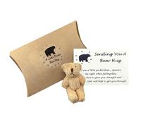 MEMOFYND Coffret cadeau 1 pièce Pocket Hug Bear, cadeau d'anniversaire créatif inspirant et manquant, mini carte de décoration d'ours en peluche, convient pour la famille et les amis (marron clair)