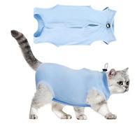 MEMOFYND Combinaison de soins pour chat bleu 1 pièce, combinaison de convalescence pour chat, pyjama anti-léchage, convient pour la chirurgie et les médicaments, idéal pour les chatons.