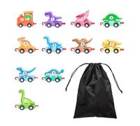 MEMOFYND Ensemble de chemin de fer en bois pour enfants - Jouet éducatif pour enfants - Jouet monstre coloré - Rails de train numériques arc-en-ciel - Convient pour garçons et filles âgés de 1 à 3 ans
