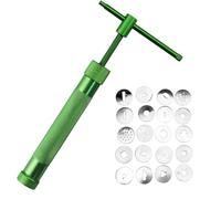 MEMOFYND Extrudeuse 1 ton avec 20 pointes différentes, extrudeuse en acier inoxydable, machine à découper l'argile, outils d'argile, bonbons, ensemble d'outils de décoration de gâteau (vert)