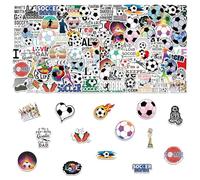 MEMOFYND Lot de 100 autocollants de football, de papeterie, accessoires de décoration de bricolage, autocollants de scrapbooking imperméables, autocollants mignons pour bouteilles d'eau, cahiers