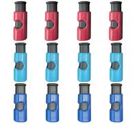 MEMOFYND Lot de 12 pinces multifonctions avec fermeture à sachet en bleu foncé, bleu clair et rouge, idéales pour fermer les sacs, comme réfrigérateur, pinces à congélateur
