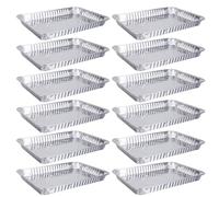 MEMOFYND Lot de 12 plaques de cuisson en feuille d'aluminium - Plaque de cuisson en feuille d'aluminium - Moule à biscuits - Convient pour la cuisson, le barbecue (argenté)