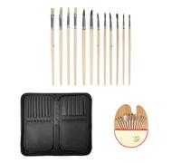 MEMOFYND Lot de 12 stylos pinceaux avec palette et sac de rangement pour débutants, pinceaux à huile pour étudiants du primaire