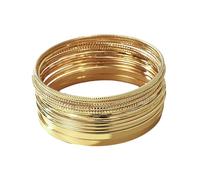 MEMOFYND Lot de 14 bracelets décoratifs à la main en acier inoxydable pour femmes et filles 7,0 cm en acier inoxydable