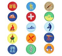 MEMOFYND Lot de 15 patchs ronds de dessin animé pour réparation de vêtements