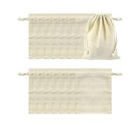 Memofynd Lot de 15 Sacs en Coton Avec Cordon de Serrage, 13 x 18 cm, Grands et Petits, en Jute et Lin - Pour Cadeaux, Bijoux et Plus