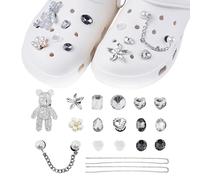 MEMOFYND Lot de 18 accessoires de chaussures en cristal diamant - Décoration de chaussures brillantes - Décoration de chaussures sabots - Décoration de chaussures mignonnes - Décoration de sandale -