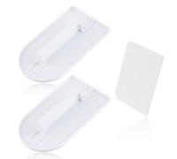 MEMOFYND Lot de 2 feuilles de glaçage à gâteau avec 1 grattoir à crème au beurre, en plastique solide, outil de lissage avec bords plats, outil de polissage pour la cuisson au beurre de gâteau (blanc)