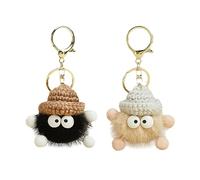 MEMOFYND Lot de 2 Porte-Clés Personnalisés en Peluche - Mignon pour Filles, Voiture - Noir, S