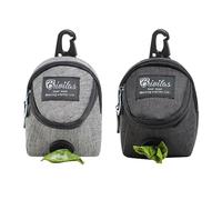 MEMOFYND Lot de 2 sacs à friandises pour chien - Avec sac à déjections canines intégré - Poches pour la marche (noir, gris)