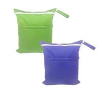 MEMOFYND Lot de 2 sacs à langer imperméables pour cosmétiques, séparateurs de vêtements secs et humides, adaptés pour la natation, les voyages et l'utilisation à la maison (vert, violet), Vert gazon,