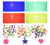 MEMOFYND Lot de 216 décorations colorées pour rayons de vélo et 4 autocollants réfléchissants, clips de rayons lumineux colorés, décorations de rayons de vélo pour enfants pour garçons et filles