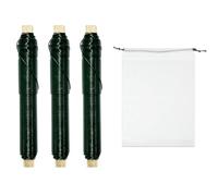 MEMOFYND Lot de 3 fils enroulés verts avec 1 sac de rangement, fil de liaison pour bricolage, fil d'enroulement en métal de jardin, fil de liaison pour magasin de fleurs, fil de liaison pour fleurs