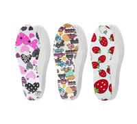 MEMOFYND Lot de 3 paires de semelles intérieures en mousse latex et mousse pour enfants - Motif imprimé - Semelles de rechange - Découpables