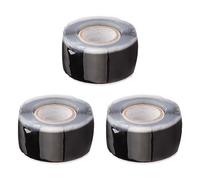 MEMOFYND Lot de 3 rubans isolants en silicone auto-fusionnant - Ruban de réparation polyvalent pour électriciens - Pour fils, tuyaux, fuites de tuyaux d'eau (noir)