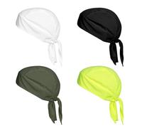 MEMOFYND Lot de 4 bonnets turban à séchage rapide, bonnets de casque de vélo et de moto, écharpes de pirate unisexes, capots de protection solaire de sport, adaptés pour l'escalade, la course et le