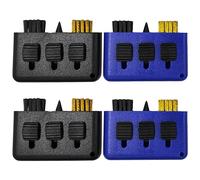 MEMOFYND Lot de 4 brosses de nettoyage 3 en 1 pour clubs de golf, outils de nettoyage pour clubs de golf, bleu et noir