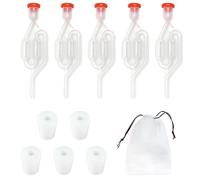 MEMOFYND Lot de 5 tuyaux de fermentation, 5 bouchons en silicone, 1 sac de rangement, kit de brassage, tuyaux de fermentation avec bouchons en caoutchouc, valve de sortie pour brasser de la bière, du