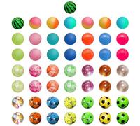 MEMOFYND Lot de 50 Balles Rebondissantes en Caoutchouc - Souvenirs, Anti-Stress, Colorées - Adaptées aux Anniversaires d'Enfants