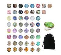 MEMOFYND Lot de 51 galets en verre colorés de 2,5 cm - Pierres rondes - Bijoux artisanaux - Décoration d'intérieur