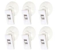 MEMOFYND Lot de 6 crochets blancs avec ventouses, clips fixes, clips à ventouse, clips de ticket de stationnement, clips de voiture transparents, support à ventouse pour ticket de stationnement