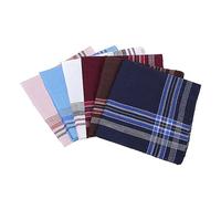 MEMOFYND Lot de 6 mouchoirs pour homme, mouchoir à carreaux, ensemble de mouchoirs en coton pour homme, pochette de costume, mouchoir absorbant pour mariage, bal, fête.