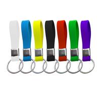MEMOFYND Lot de 7 Anneaux Porte-clés d'Identification en Silicone, Bracelet de Poignet pour Voiture, Hommes et Femmes (7 Couleurs), Bleu, Taille Unique