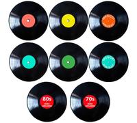 MEMOFYND Lot de 8 autocollants muraux en forme de disque vinyle, décoration murale d'intérieur, autocollants muraux simples personnalisés, autocollants muraux rétro, autocollants décoratifs