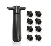 MEMOFYND Lot de 8 bouchons à vide en silicone noir pour vin, pompe à vide, ABS, 12,5 x 3,5 x 7,3 cm, bar, hôtel, restaurant, centre commercial