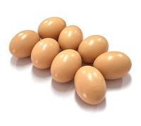 MEMOFYND Lot de 8 œufs artificiels en bois - Œufs en bois de sage-femme - Œufs d'urgence - Outils pour l'élevage de volaille (beige)