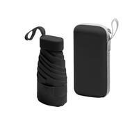 MEMOFYND Mini Parapluie de Protection UV Compact Avec Boîte de Rangement Pour Femmes et Enfants - 40% de Réduction Sur Taille de Voyage (Noir)