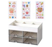MEMOFYND Organiseur de Bureau avec 3 Autocollants DIY, Tiroir de Rangement, Organiseur Fixe, Accessoires et Organisateur de Tiroir