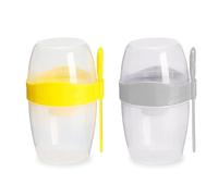 MEMOFYND Overnight Lot de 2 récipients à flocons d'avoine, 870 ml, portable, anti-fuite, avec fourchette et cuillère, réutilisable, convient pour la salade, les fruits, les noix et les céréales