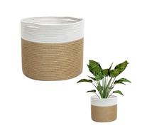 MEMOFYND Panier de rangement tissé en 1 pièce, couvercle de pot de fleurs, panier de rangement pliable, panier à linge sale, boîte à collation, convient pour pots de fleurs et décoration d'intérieur