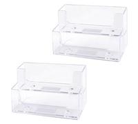 MEMOFYND Porte-cartes en 2 parties, boîte à cartes de visite, porte-cartes à deux niveaux, porte-cartes en acrylique, organisateur de cartes, porte-cartes de visite, accessoires de décoration de