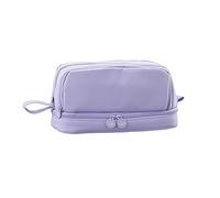 MEMOFYND trousse à crayons multicouche toile, sac rangement papeterie portable (violet/lilas), 22x10x9.5CM