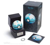 The Wand Company Original Poké Ball Authentic Replica - Realistic, Electronic, Die-Cast Poké Ball with Display Case Light Features - Officially Licensed by Pokémon (Dive Ball)