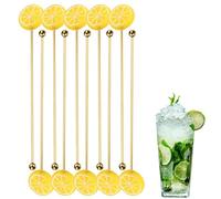 Mémoire De Cocktail, Guide Du Café Réutilisable | Bâtières En Remuant De La Boisson Au Citron | Bâtons De Jauge De Café En Métal Fruit, 10 Morceaux De Stands Séchés En Acier Inoxydable, Pour Boissons,