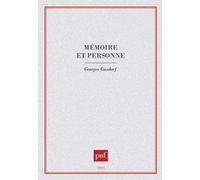 Mémoire et personne Georges Gusdorf (Auteur)