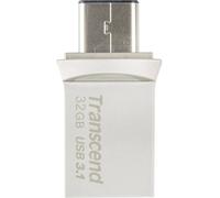 Mémoire supplémentaire USB pour smartphone/tablette Transcend JetFlash® 890 argent 32 GB USB 3.1 (2è gén.), USB-C®