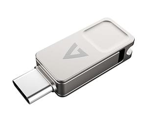 Mémoire USB V7 128 Go Type-C+USB 3.2GEN1 Silver