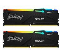 Mémoire vive Kingston FURY Beast RGB 16GB 5200 MHz DDR5 CL40 KIT 2x 8GB Black (KF552C40BBAK2-16)