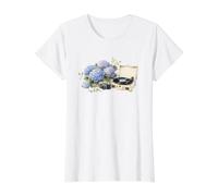 Mémoires d'hortensia et de Vinyle T-Shirt Graphique avec Valeur, Femme, Blanc, L